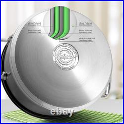 Induction Compatible 15-Quart Stock Pot Stainless Steel with Glass Lid