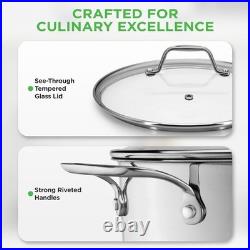 Induction Compatible 15-Quart Stock Pot Stainless Steel with Glass Lid