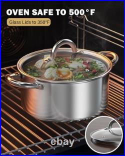 Induction Compatible Stock Pot Set, 6-Piece Stainless Steel
