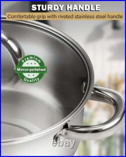 Induction Compatible Stock Pot Set, 6-Piece Stainless Steel