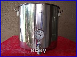 Jarhill 18/0 Stainless Steel Brew Kettle with Thermometer & Valve Avail in 4 Sz