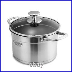 KOBACH stock pot 4L stainless steel soup pot kitchen stew pot cookware stock pot