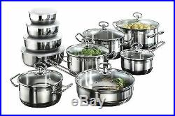 Karcher Jasmin Induction Stainless Steel Pots 20 Pcs Pans Saucepan Sets