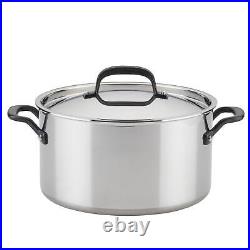KitchenAid 5-Ply Clad 8-qt. Stainless Steel Stockpot With Lid. 6322