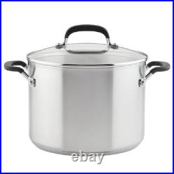 KitchenAid 71022 Stainless Steel Stockpot with Measuring Marks and Lid, 8 Qua