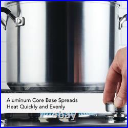 KitchenAid 71022 Stainless Steel Stockpot with Measuring Marks and Lid, 8 Qua