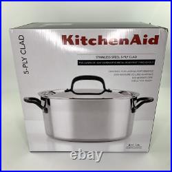 KitchenAid 8 Qt. / 7.6 L Stainless Steel 5-Ply Covered Stockpot