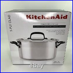 KitchenAid 8 Qt. / 7.6 L Stainless Steel 5-Ply Covered Stockpot