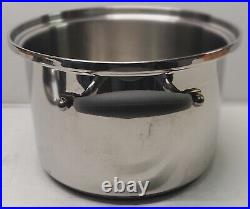 Kitchen Charm Royal Prestige T304 Surgical Stainless 4 Qt Stockpot Fry Pan & Lid