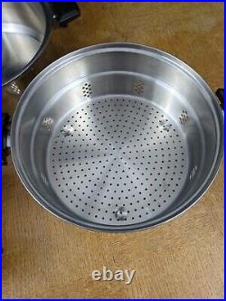 Kitchen Craft West Bend 2Qt Pot & 6 Qt Stockpot with Steamer Stainless Waterless