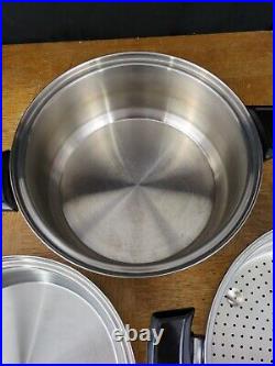 Kitchen Craft West Bend 2Qt Pot & 6 Qt Stockpot with Steamer Stainless Waterless