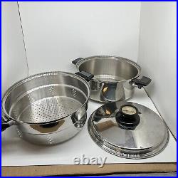 Kitchen Craft West Bend 6 Qt Waterless Stockpot Pan & Steamer with Lid