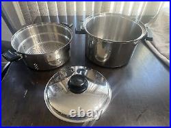 Kitchen Craft by West Bend USA 8 Qt Stainless STOCK POT withSteamer Waterless