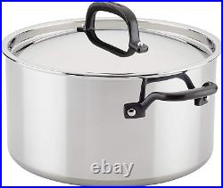 Kitchenaid 5-Ply Clad Polished Stainless Steel Stock Pot/Stockpot with Lid, 8 Qu
