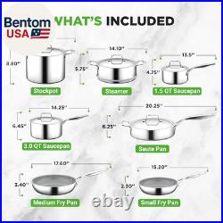 Kitchenware Pots & Pans Set 12 Piece, Clad Kitchen Cookware Set WithSteel Handle Kitchenware Pots & Pans Set 12 Piece, Clad Kitchen Cookware Set WithSteel Handle