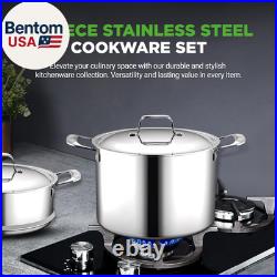 Kitchenware Pots & Pans Set 12 Piece, Clad Kitchen Cookware Set WithSteel Handle
