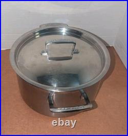 LE CREUSET 6 L-6 1/3 Qt. Stock Pot withLid Tri-Ply Brushed Stainless CLEAN & SHINY