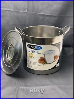 LOOK? Heuk 16 Quart Stainless Steel Stock Pot With Lid