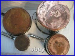 LOT Martha Stewart Everyday 7 Piece Stainless Steel Copper Bottom Cookware Set