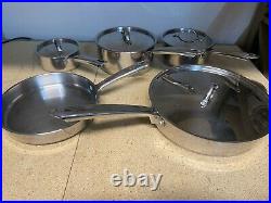 LOT Martha Stewart Everyday 9Piece Stainless Steel Pots Pans Cookware Set