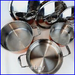 Lagostina 8 pc. Hammered Copper Stainless Steel Cookware Set
