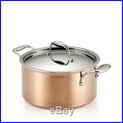 Lagostina Martellata Hammered Copper & Stainless Steel 5-Qt. Covered Stewpot NEW