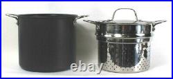Lagostina Nera Hard Anodized 8 Qt Stockpot With Lid & Stainless Steel Insert