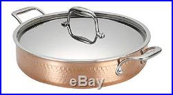 Lagostina Q5544764 Martellata Tri-ply Hammered Copper Stockpot Cookware