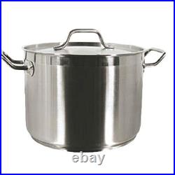 Large 60 Qt Stock Pot WithLid Stainless Steel Commercial Grade -NSF