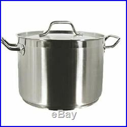 Large 60 Qt Stock Pot WithLid Stainless Steel Commercial Grade -NSF Stockpot