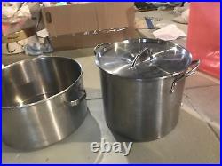 Large Commercial Pot And Saucer NSF Labs stainless steel See Picts Measurement