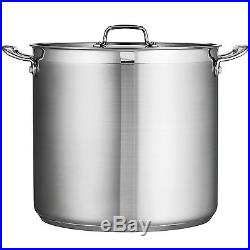 Large Gourmet Stock Pot, 24 Quart, 18/10 Stainless Steel, by Tramontia