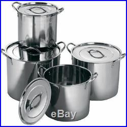 Large Stainless Steel Catering Deep Stock Soup Boiling Pot / Stock