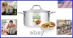 Large Stainless Steel Induction Pot with Ergonomic Handles