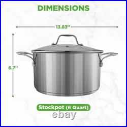 Large Stainless Steel Induction Pot with Ergonomic Handles