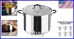 Large Stainless Steel Stockpot with Stay-Cool Handles