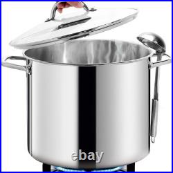 Large Stockpot 20QT with Lid Nickel Free Stainless Steel