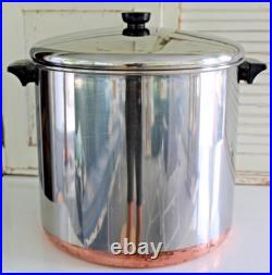 Large Vintage Revere Ware 20 QT Quart Stock Pot w LID ROME, NY 1982