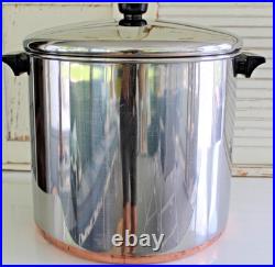 Large Vintage Revere Ware 20 QT Quart Stock Pot w LID ROME, NY 1982