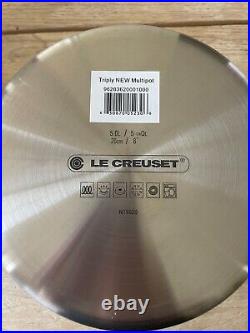 Le Creuset 3-Ply Stainless Steel Multipot/Pasta Pot/Colander/Steamer 5.25q/5LNEW
