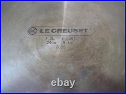 Le Creuset 7 1/2 qt stainless steel stock pot 9 1/2 with unbranded lid