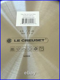 Le Creuset Classic Stainless-Steel Stockpot 6.25 Qt New! Read