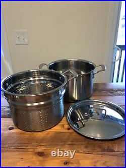 Le Creuset Classic Stainless Steel Stockpot Steamer Set 7 1/2-Qt