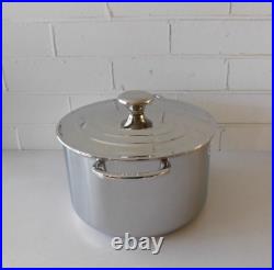 Le Creuset Tri-Ply Stainless Steel Stockpot with Lid, 7 Quart New