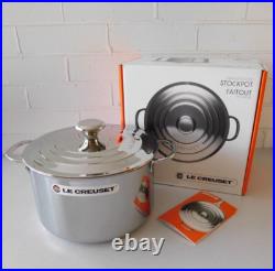 Le Creuset Tri-Ply Stainless Steel Stockpot with Lid, 7 Quart New
