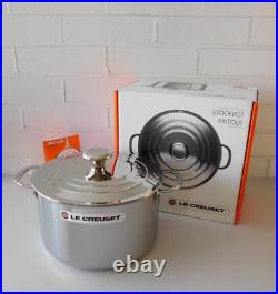 Le Creuset Tri-Ply Stainless Steel Stockpot with Lid, 7 Quart New