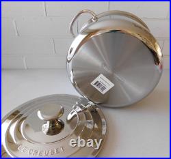 Le Creuset Tri-Ply Stainless Steel Stockpot with Lid, 7 Quart New