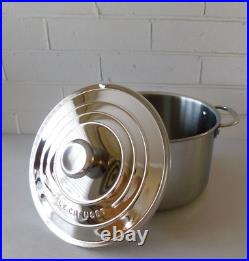 Le Creuset Tri-Ply Stainless Steel Stockpot with Lid, 7 Quart New