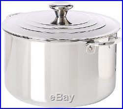 Le Creuset Tri-Ply Stainless Steel Stockpot with Lid 9-Quart New
