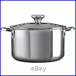 Le Creuset of America Stainless Steel Stockpot with Lid, 6.3 quart
